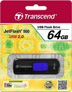 USB Flash Transcend JetFlash 500 64Gb Black #I/S 3