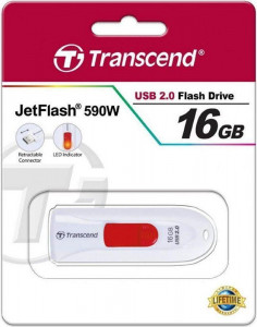 USB Flash Transcend JetFlash 590 16Gb White #I/S 3