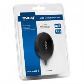 USB HUB Sven USB-USB 4USB 2.0 Black (HB-401) 4