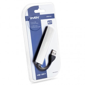 USB HUB Sven USB-USB 4USB 2.0 HB-891 Silver 5