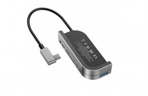 USB- Baseus Bend Angle No.7 Multifunctional Type-C HUB Converter(Upgrade) Dark Grey (CAHUB-WJ0G)