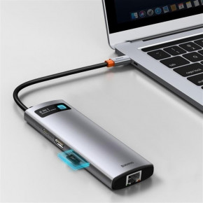   USB-C Baseus Metal Gleam Series 8in1 Grey (CAHUB-CV0G) (3)