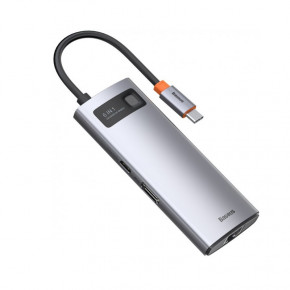 USB- Baseus Metal Gleam Series 6-in-1 Multifunctional Type-C Gray (WKWG030013)