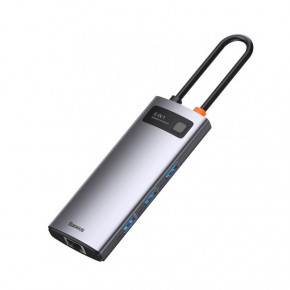 USB- Baseus Metal Gleam Series 6-in-1 Multifunctional Type-C Gray (WKWG030013) 4