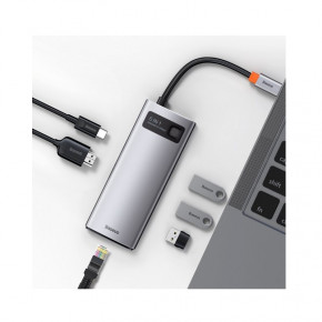 USB- Baseus Metal Gleam Series 6-in-1 Multifunctional Type-C Gray (WKWG030013) 7