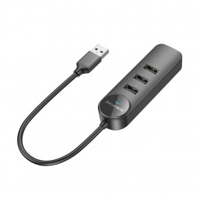 USB- Borofone DH5 Erudite 4-in-1 USB-A to USB 2.0*4 20  Black (6941991104176) 3