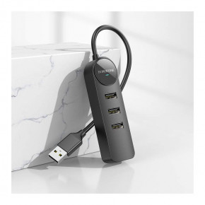 USB- Borofone DH5 Erudite 4-in-1 USB-A to USB 2.0*4 20  Black (6941991104176) 4