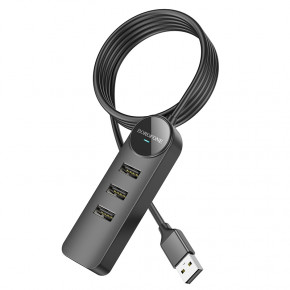 USB- Borofone DH5 Erudite 4-in-1 USB-A to USB 2.0*4 1,2m Black (6941991104183)