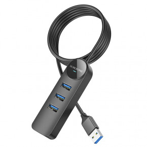 USB- Borofone DH5 Erudite 4-in-1 USB-A to USB 3.0*4 1,2m Black (6941991104206) 4