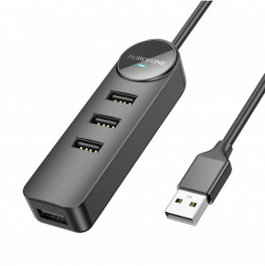 USB- Borofone DH5 Erudite 4-in-1 USB to USB3.0+USB2.0*3 1,2m Black (6941991104220)