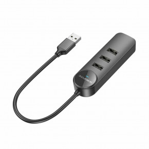 USB- Borofone DH5 Erudite 4-in-1 Type-C to 4xUSB 2.0 20  Black (6941991104237) 3