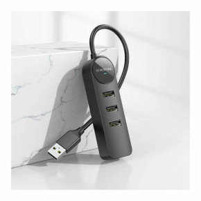 USB- Borofone DH5 Erudite 4-in-1 Type-C to 4xUSB 2.0 20  Black (6941991104237) 4