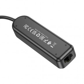  Borofone DH6 4-in-1 1 Gigabit Ethernet USB to 3xUSB2.0+RJ45 20  Black (6941991104299) 6