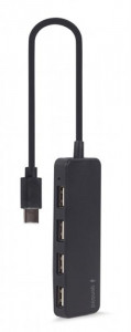   USB Type-C Cablexpert 4USB2.0, , Black (UHB-CM-U2P4-01) (1)