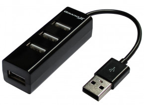 USB HUB Grand-X Travel USB-USB 4USB 2.0 Black (GH-403) 5