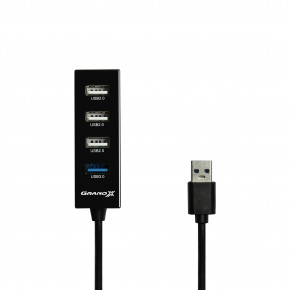 USB HUB Grand-X Travel USB-USB 4USB 2.0 Black (GH-409)