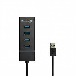 USB HUB Grand-X Travel USB-USB 4USB3.0 Black (GH-412)