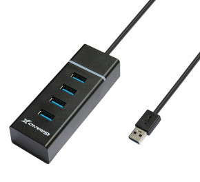 USB HUB Grand-X Travel USB-USB 4USB3.0 Black (GH-412) 4