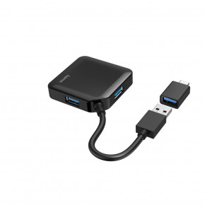 USB- Hama 4 Ports USB 3.2, USB-C Adapter Black (00200116) 3