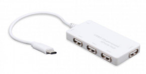 USB HUB Maxxter USB-Type-C 4USB 2.0 HC-204 White 3