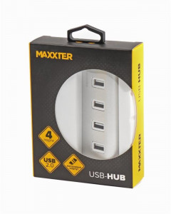  USB 2.0 Maxxter Silver HU2A-4P-01 5