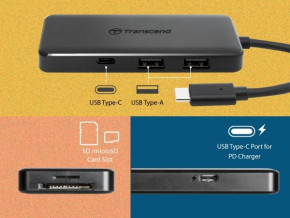  Transcend USB Type-C HUB 6 microSD/SD Black (TS-HUB5C) 9