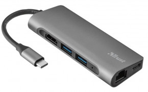 USB- Trust Dalyx Aluminium 7-in-1 USB-C Multi-port (23331)