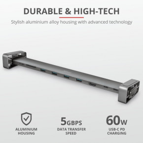 USB- Trust Dalyx Aluminium 10-in-1 USB-C Multi-port Dock (23417) 14