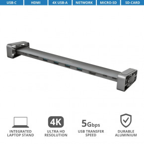 USB- Trust Dalyx Aluminium 10-in-1 USB-C Multi-port Dock (23417) 17