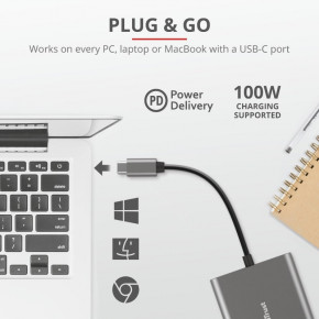 USB- Trust Dalyx 3-in-1 Multiport USB-C Adapter ALUMINIUM (23772) 9