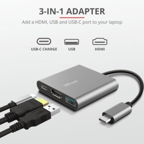 USB- Trust Dalyx 3-in-1 Multiport USB-C Adapter ALUMINIUM (23772) 12