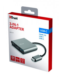 USB- Trust Dalyx 3-in-1 Multiport USB-C Adapter ALUMINIUM (23772) 14