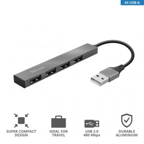 USB- Trust Halyx Aluminum 4-Port Mini USB Hub (23786) 11