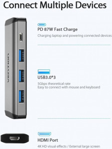  USB- Vention CNBHB Metal Gray (CNBHB) (4)