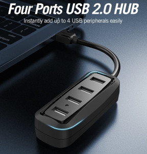 USB HUB Vention USB-USB 4USB 2.0 Black (VAS-J43-B015) 5