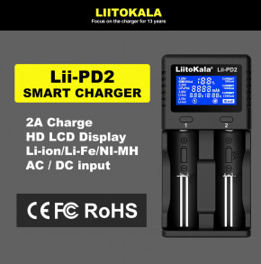   Liitokala Lii-PD2, 2  Ni-Mh/Li-ion/LiFePo4, 220V/12V, LCD, Box 9