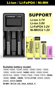   Liitokala Lii-PD2, 2  Ni-Mh/Li-ion/LiFePo4, 220V/12V, LCD, Box 11