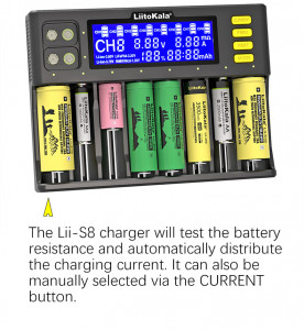   Liitokala Lii-S8, 10 , Ni-Mh/Li-ion/LiFePo4, 220V/12V, LED+LCD 6