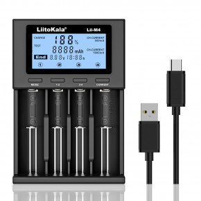   Liitokala Lii-M4, 4 , Ni-Mh/Li-ion, USB Type-C, Powerbank, Test, LCD, Box