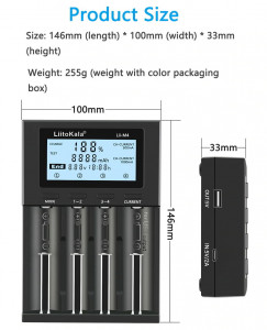   Liitokala Lii-M4, 4 , Ni-Mh/Li-ion, USB Type-C, Powerbank, Test, LCD, Box 7