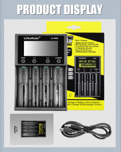   Liitokala Lii-M4S, 4 , Ni-Mh/Li-ion, USB Type-C, Powerbank, Test, LCD, Box 12