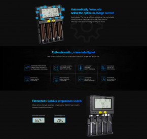   MiBoxer C4-12 (v2.2, new), 4 , Ni-Mh/Li-ion(4.2/4.35)/LiFePO4, 3A, 220V/12V, USB, LCD, Box 10