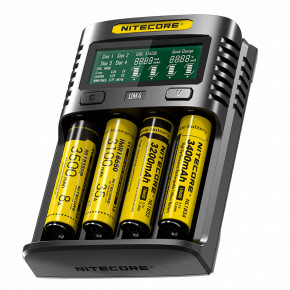   Nitecore UM4, 4 , Ni-Mh/Li-Ion/IMR/LiFePO4 (3.6-4.35V), USB QC2.0, LCD, Box 5