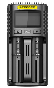   Nitecore UMS2, 2 , Ni-Mh/Li-Ion/IMR/LiFePO4 (3.6-4.35V), USB QC2.0, LCD, Box