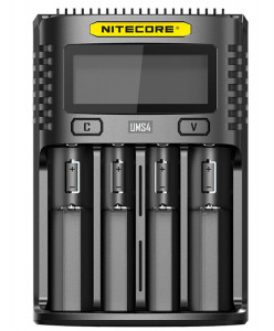   Nitecore UMS4, 4 , Ni-Mh/Li-Ion/IMR/LiFePO4 (3.6-4.35V), USB QC2.0, LCD, Box