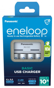    Panasonic BQ-CC61USB BK-3MCDE (K-KJ61MCD40USB), AA/AAA, Eneloop ready, LED ,   2/4 , Eco Box 3