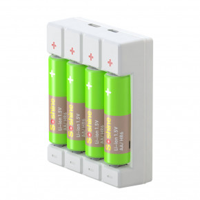   Soshine Chocolate-1.5V  - , 4 -   AA 2200mAh  , USB, LED , 4ch, White, Box