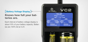   XTAR VC2, Li-Ion, USB/220V, LCD , Box 8