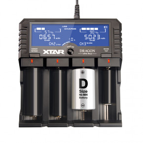    XTAR VP4 Plus Dragon, Ni-Cd/Ni-Mh/Li-Ion/11.1V/3S, USB/220V, LCD, Powerbank, Doctor, Box 5