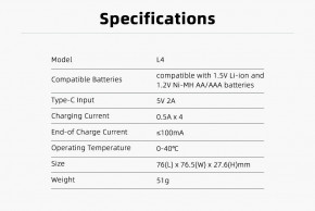   Xtar L4  AA/AAA 1.5V Li-Ion/Ni-MH, USB, LED , 4  8